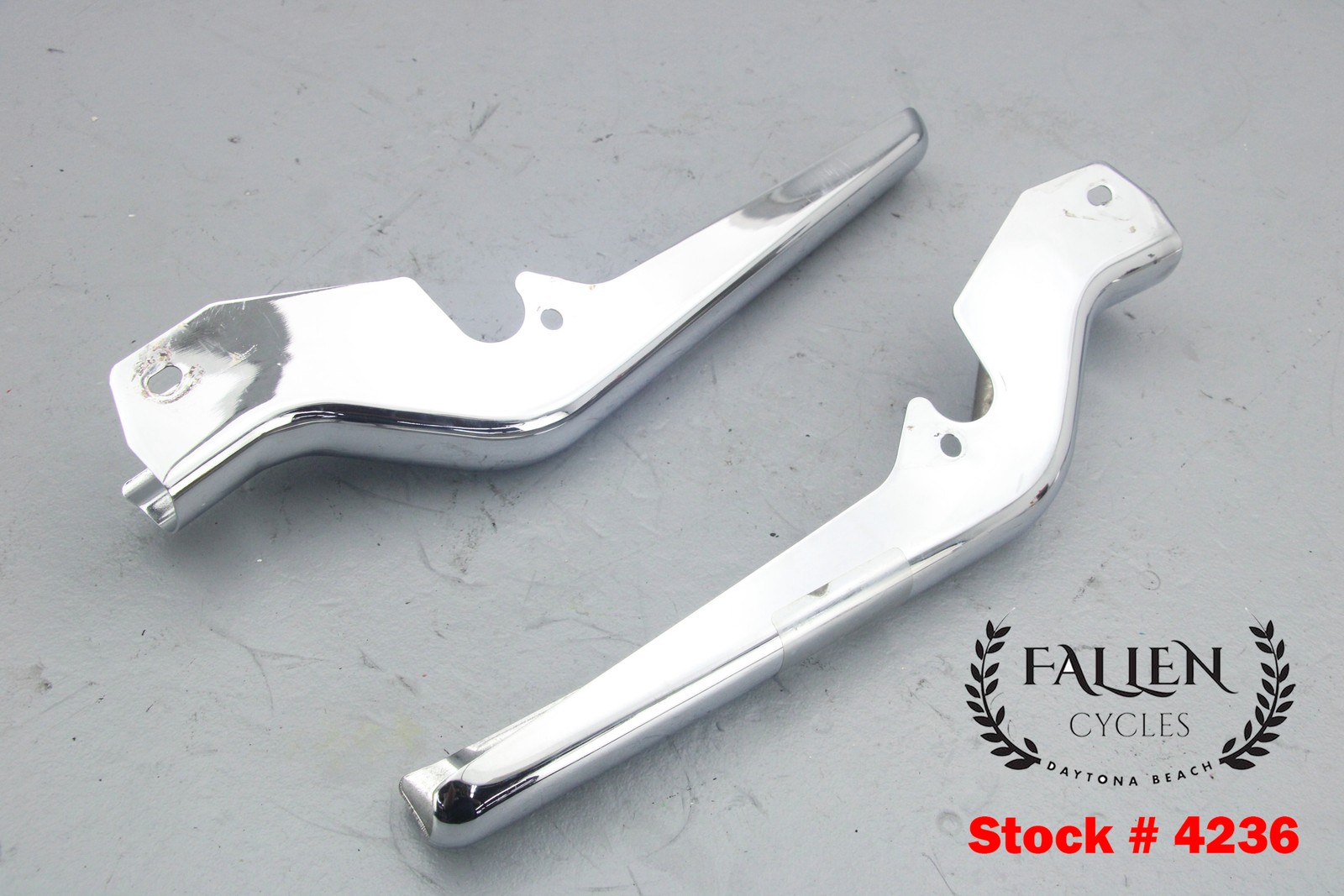 2005 Harley Electra Glide Back Rear Fender Frame Strut Cover Set CHROME #4236