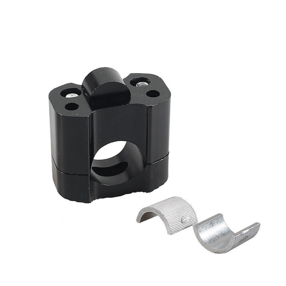 Black HandleBar Fat Bar Mount Clamps Risers Adaptor 7/8″ to 1 1/8″ Dirt Pit Bike