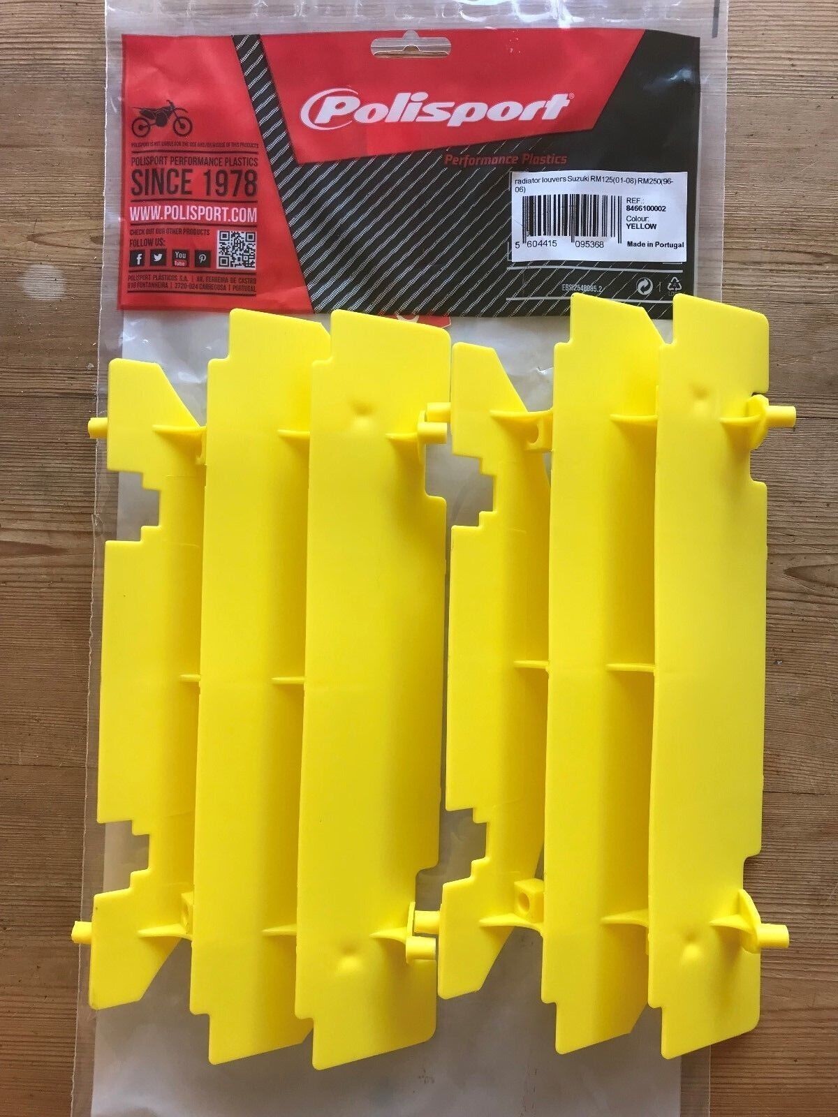 POLISPORT yellow radiator louvers Suzuki RM250 1996-2007