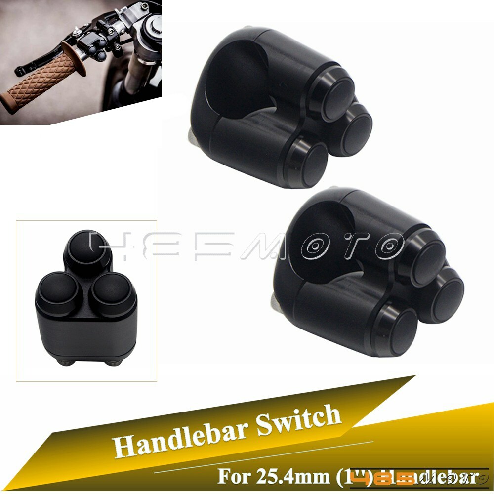 2pcs/Pair Universal 1” inch Handlebar Switch Gear 3 Button Turn Signal Switches