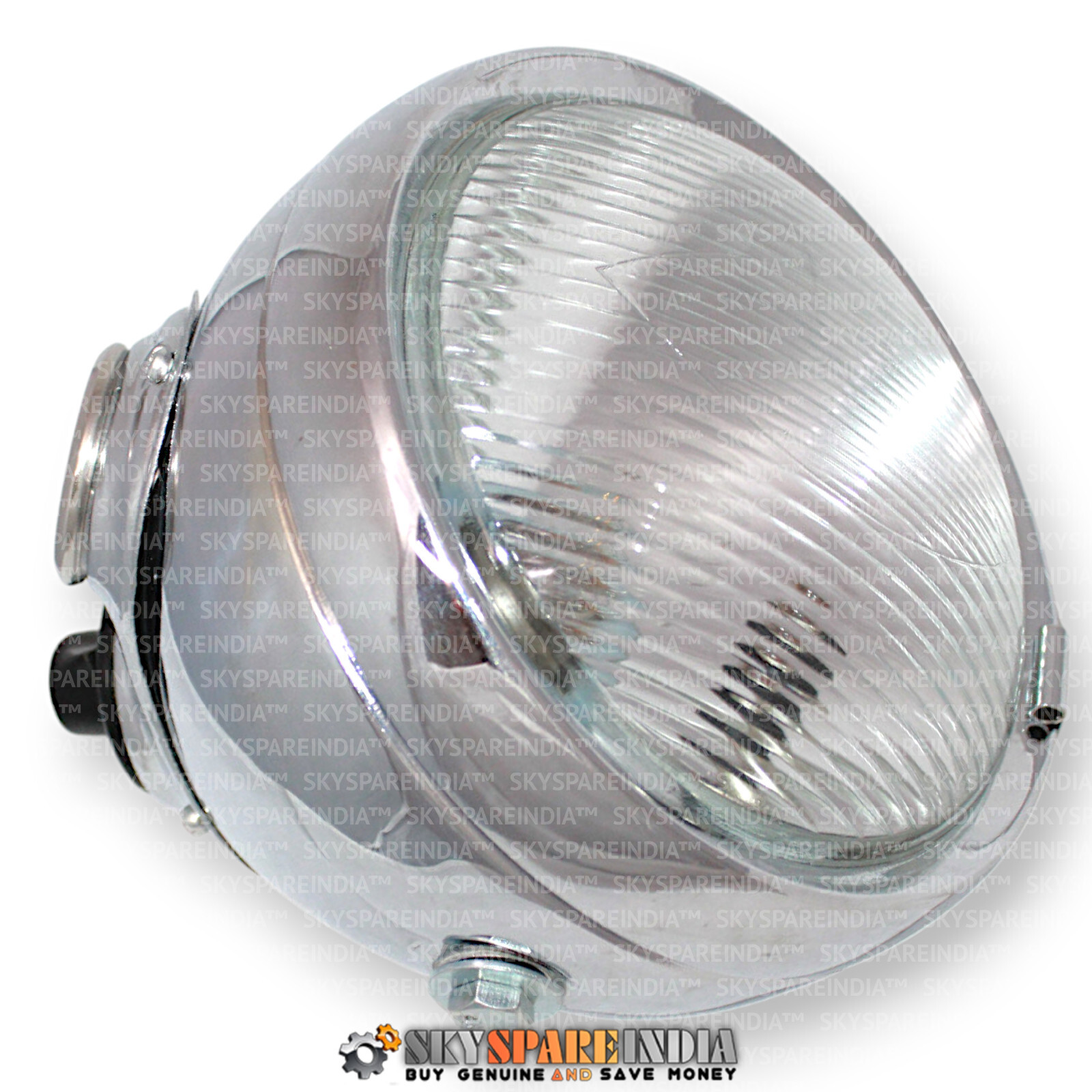 Lucas Type 6.5″ Chrome Headlight Headlamp Compatible With Norton BSA AJS Triumph