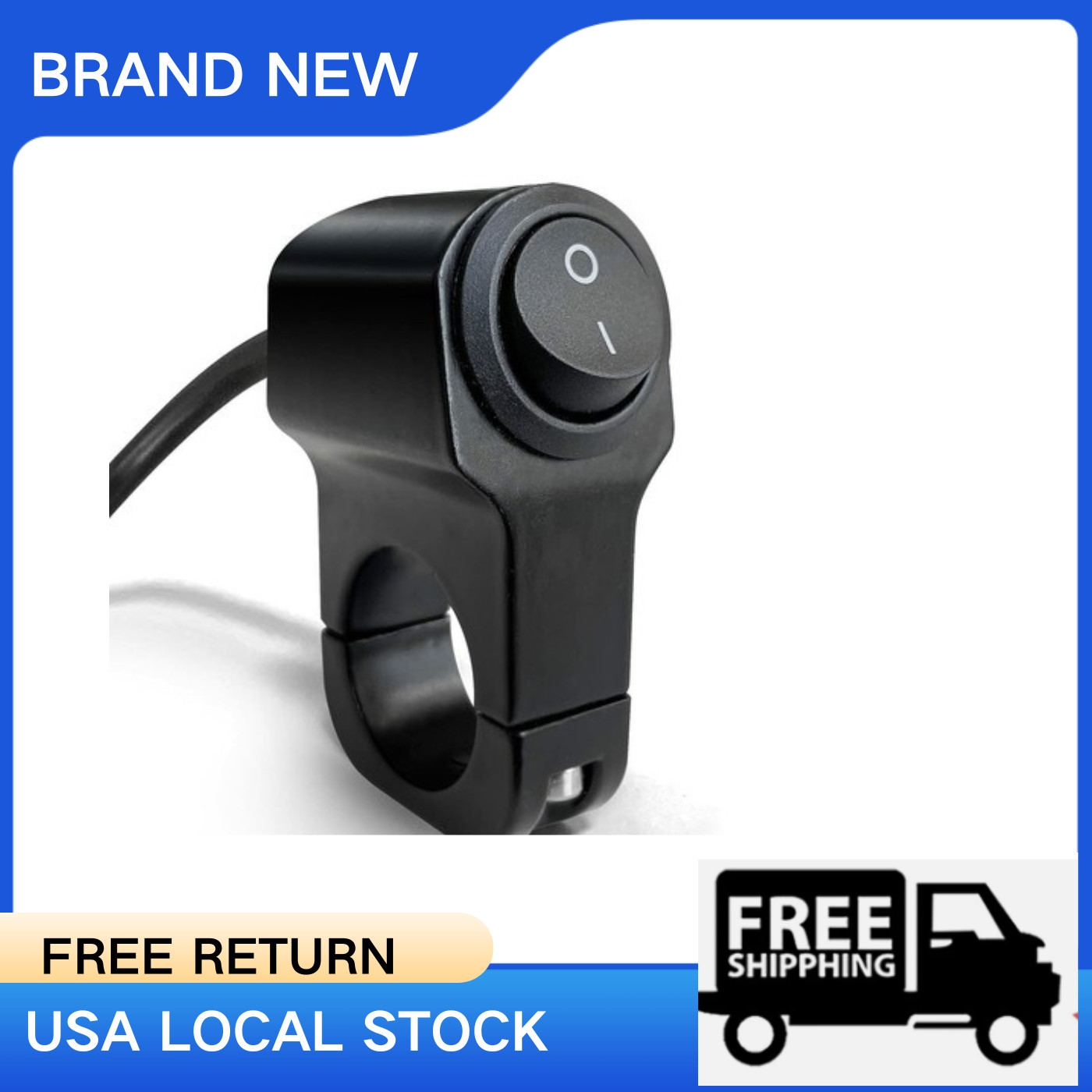 Waterproof Motorcycle 7/8″ Handlebar Headlight Fog Spot Light ON OFF Switch USA