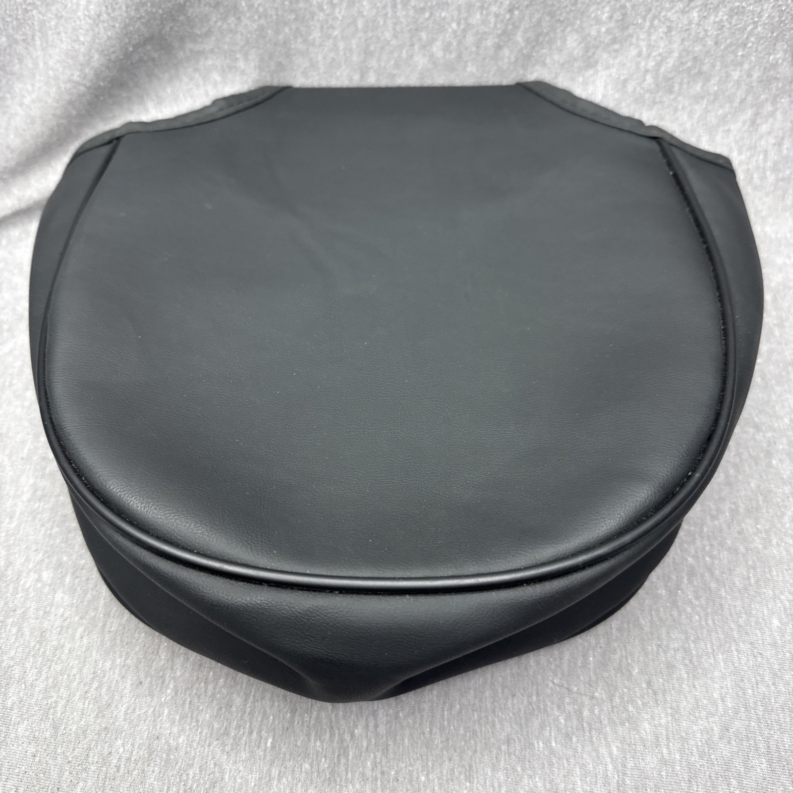 Universal Motorcycle Passenger Pillion Seat Cover Pad — Black Synthetic Leather