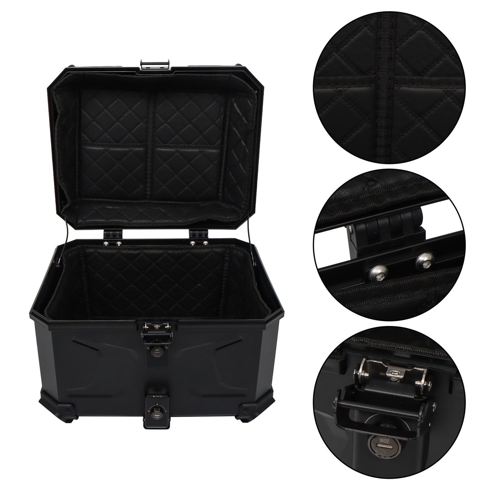 With Security Lock Helmet Case Waterproof 45L Motorcycle Top Case Rear Tour Box