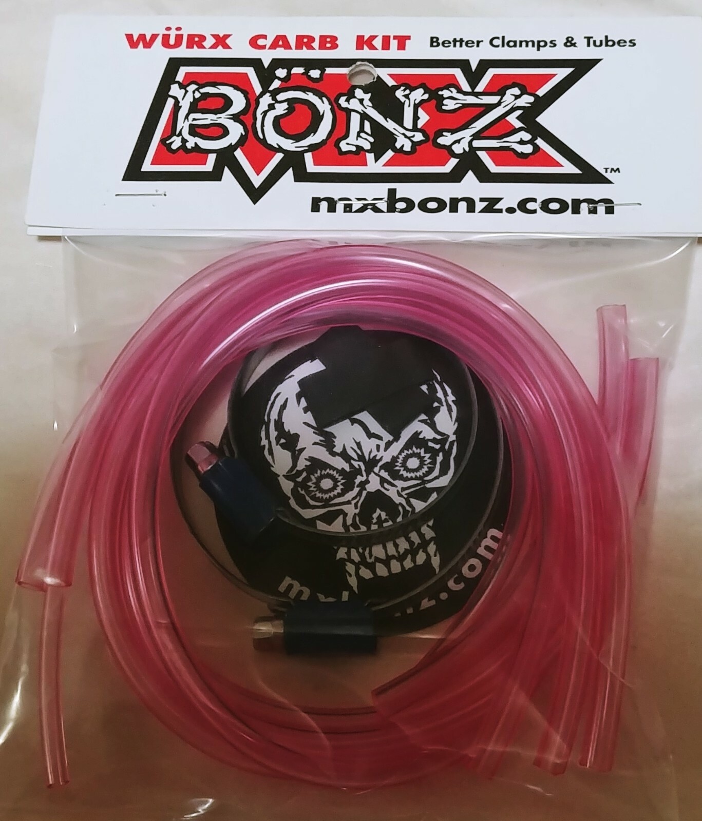 MIKUNI TMX CR125 YZ125 TC125 OEM PINK CARB HOSES CLAMPS MX BONZ WURX CARB KIT