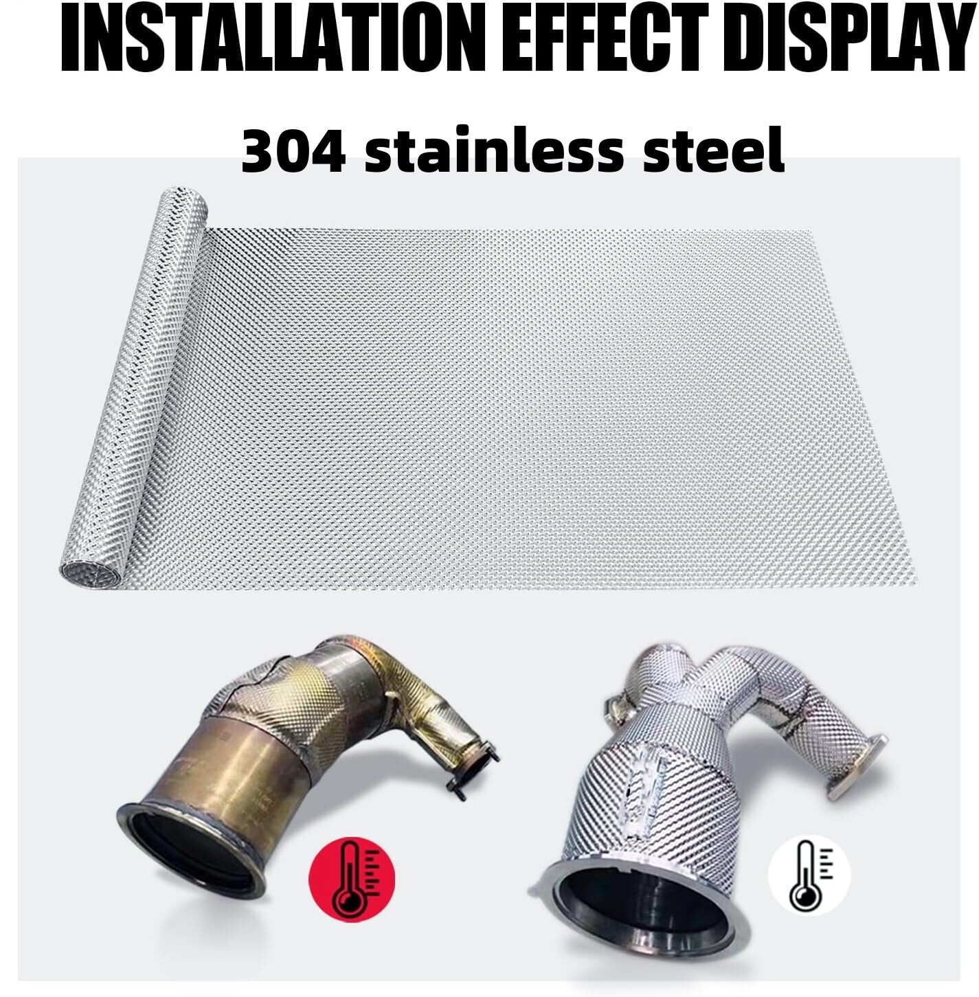 Exhaust Heat Shield Embossed 304 stainless steel Material Muffler Wrap Barrier