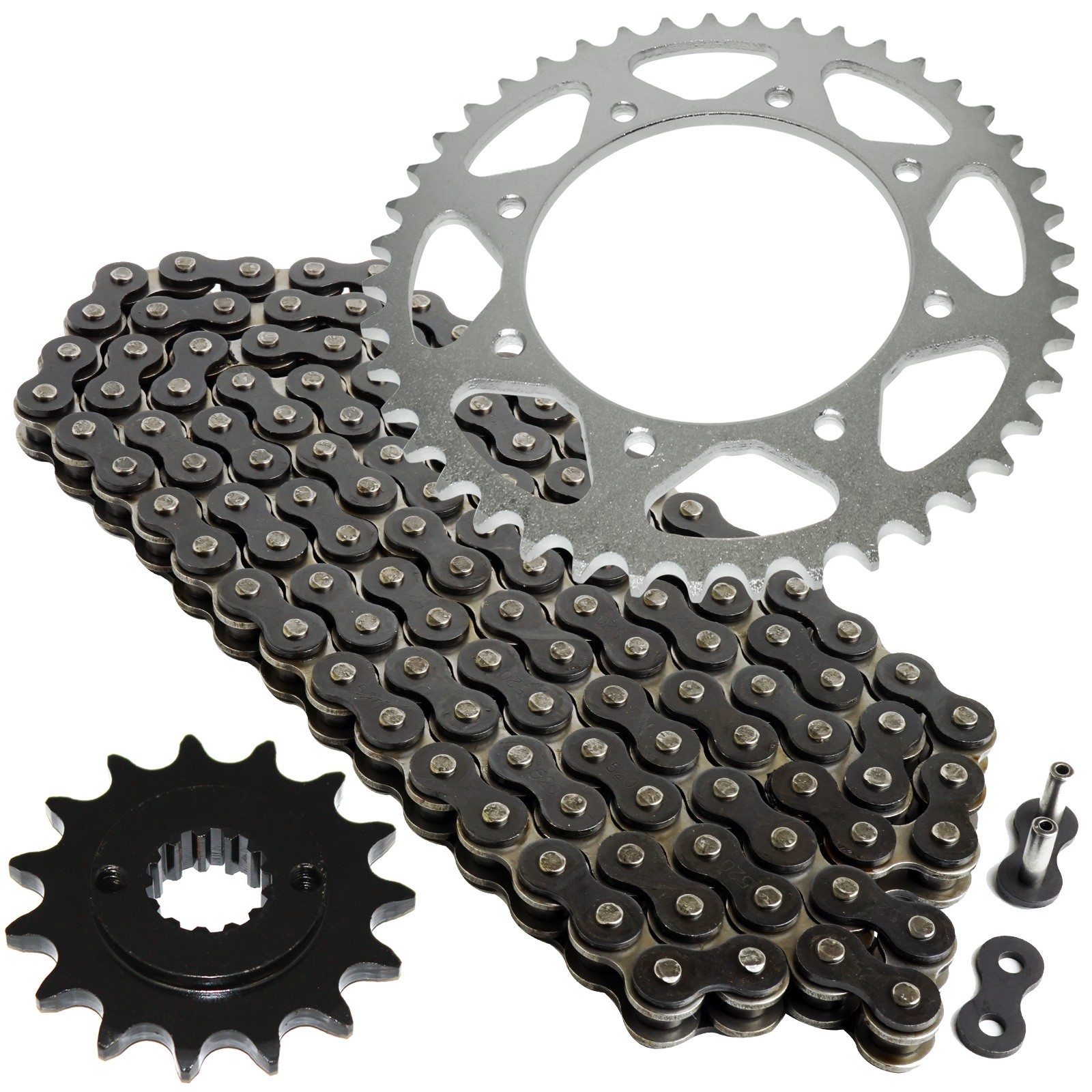 Black Drive Chain And Sprocket Kit for Kawasaki KL650 KLR650 1990-2017