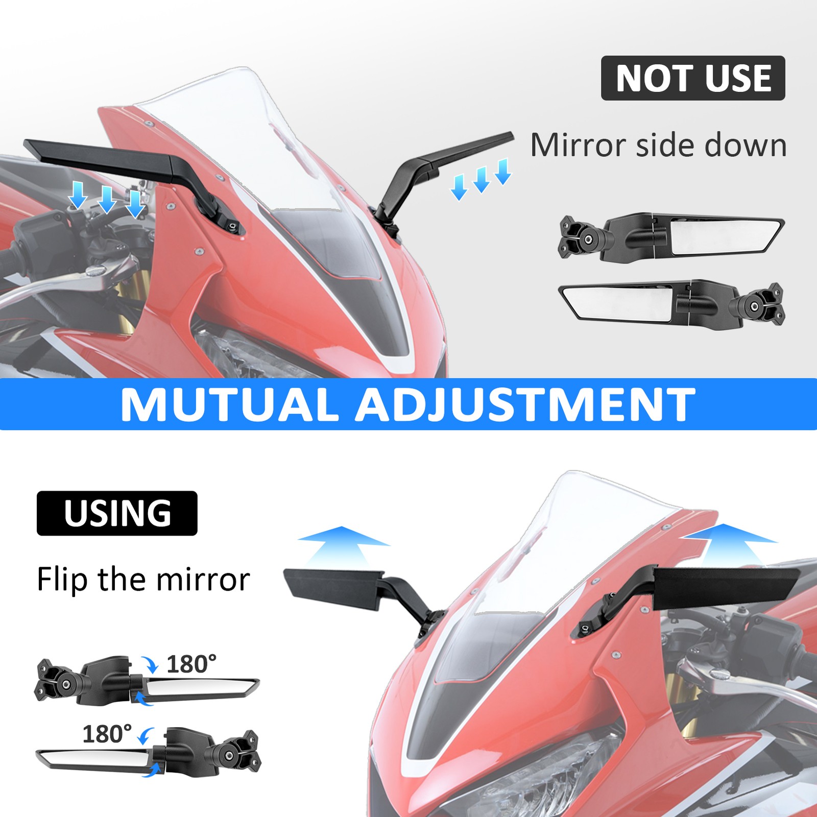 CNC Black Adjustable Wind Wing Side Mirrors For Aprilia Rs660 RSV4 ALL models