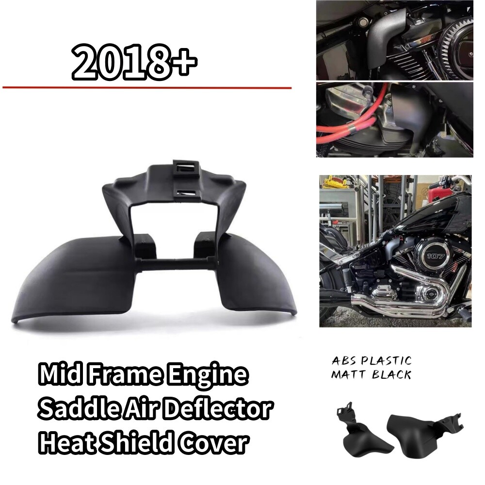 Matt Black Mid Frame Air Deflector Heat Shield Cover For Harley Softail 18 up