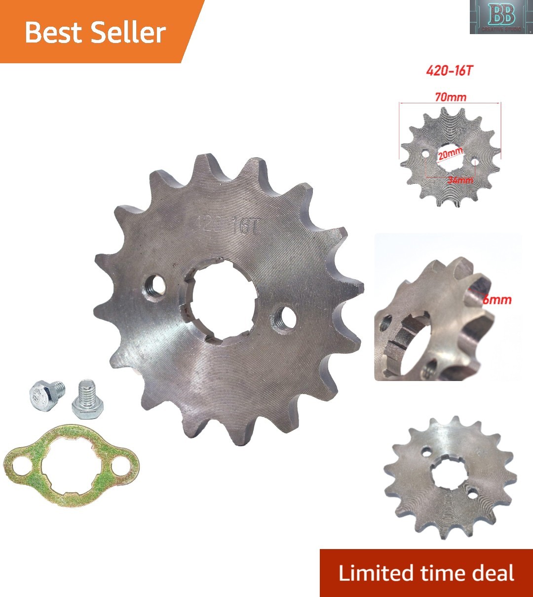 Lightweight Iron Sprocket for Pit Bikes & ATVs – Compatible & Easy to Install