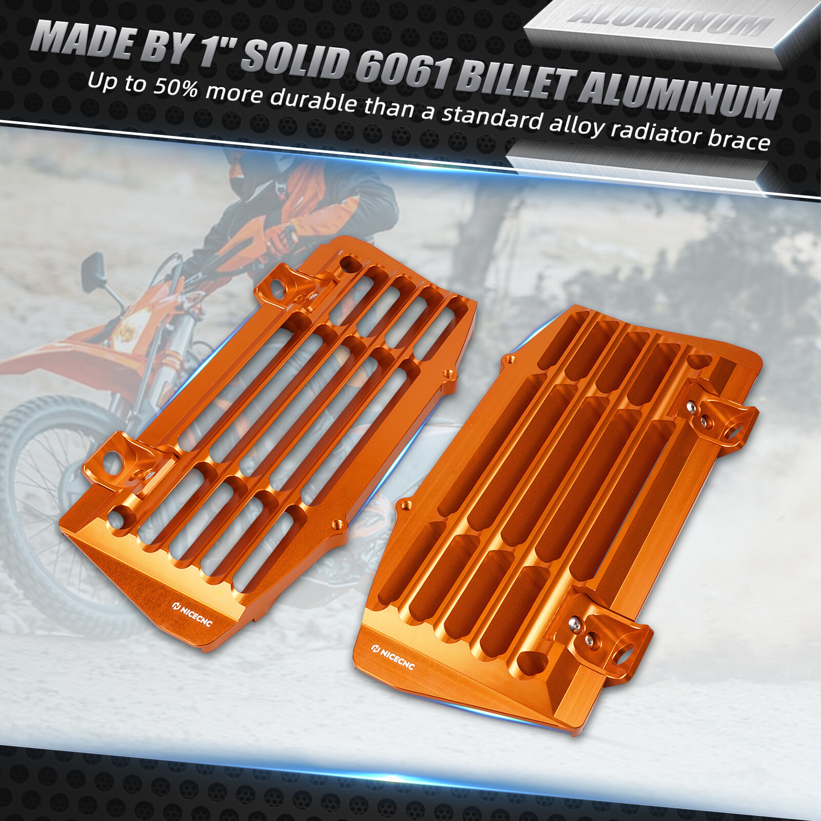 NiceCNC Radiator Guards For KTM 250 350 450 SXF XCF 16-22 300 EXC XCW 2017-2023