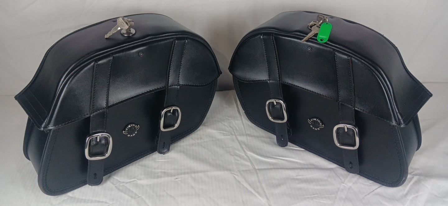 VIKING FOR HARLEY SOFTAIL 24L IRONCLAD QUICK-MOUNT LOCKABLE SADDLEBAGS/KEY 33490