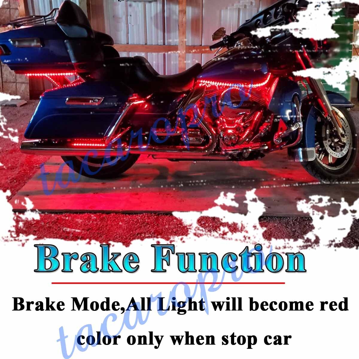 16PCS RGB bluetooth Motorcycle LED Light Accent Glow Neon Strip APP Control Kit