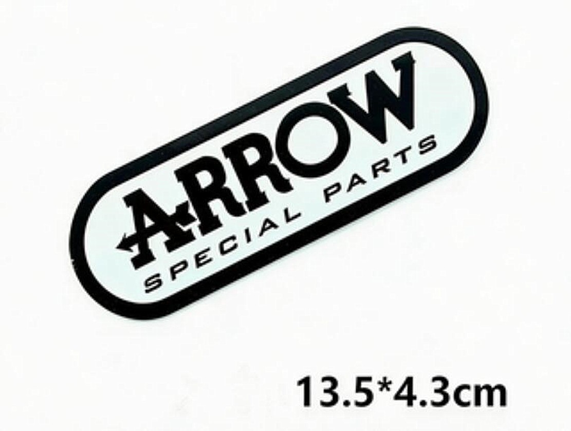 2Pcs Motorcycle ARROW Aluminium Heat-Resistant Decal Exhaust Racing Pipe Sticker