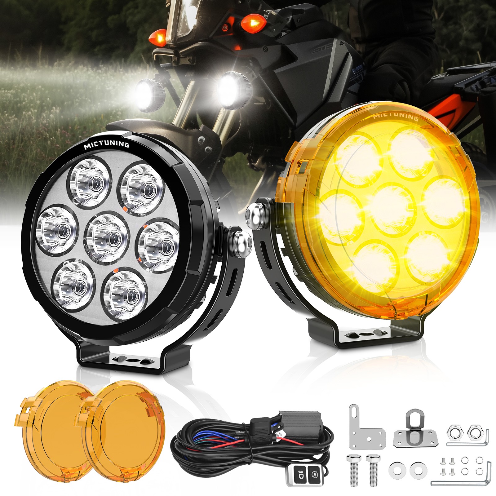 2Pack 4.5″ Motorcycle Round LED Driving Work Light Spot Light Offroad Fog Lights
