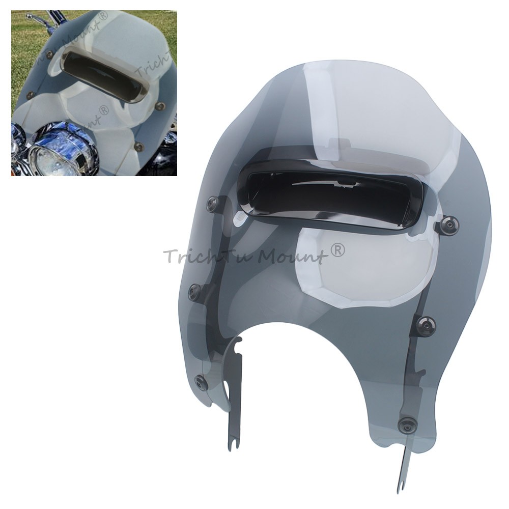 Smoke Windshield Vented Windscreen Mount Set For Harley Road King Special FLHRXS