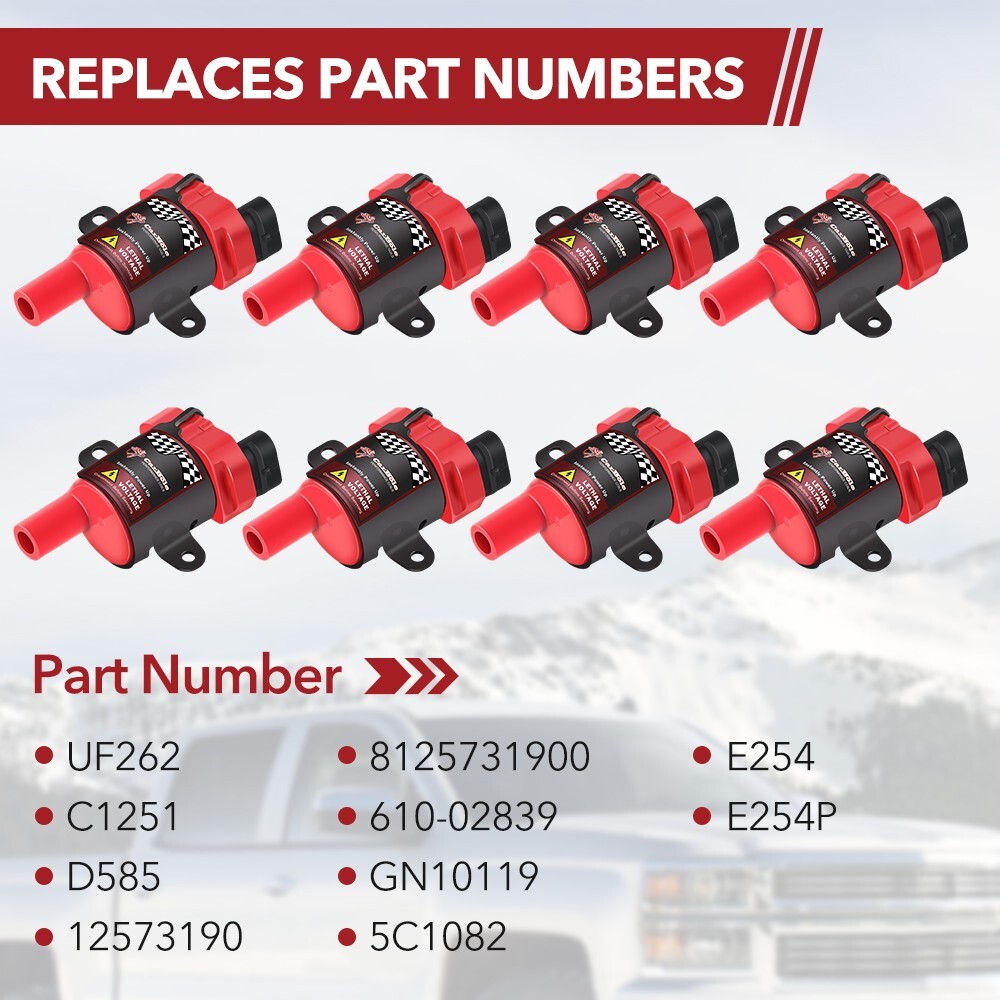 8 Round Ignition Coils For Chevy Silverado 1500 2500 GMC LS 5.3/6.0L/4.8L D585