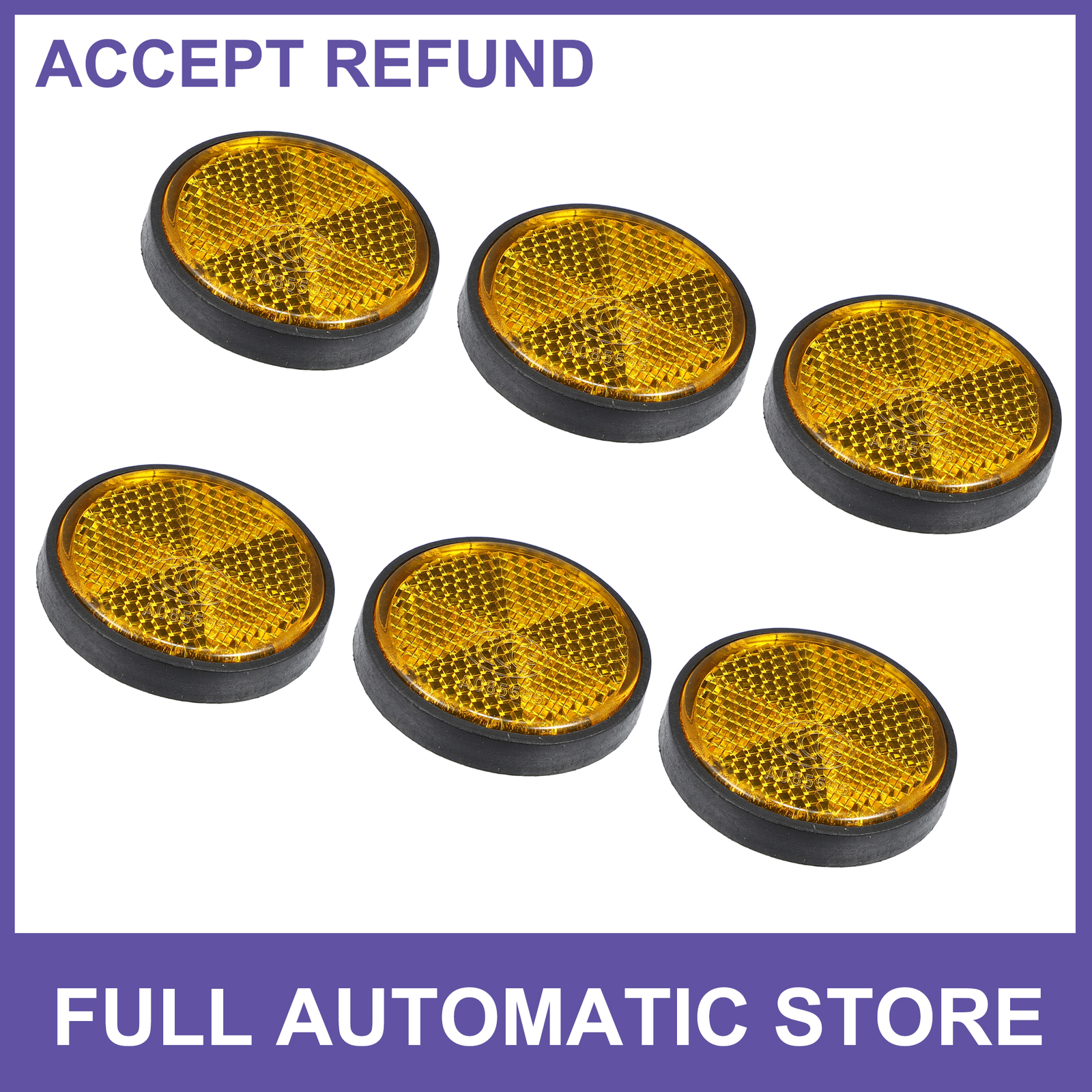 6pcs M6x1.0 Orange Screw Mount Reflective Warning Reflector for Motorcycle Bike