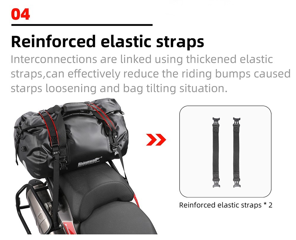Rhinowalk Motorcycle Bag 45L Waterproof PVC Tail Bag Motorbike Rear Seat Bag
