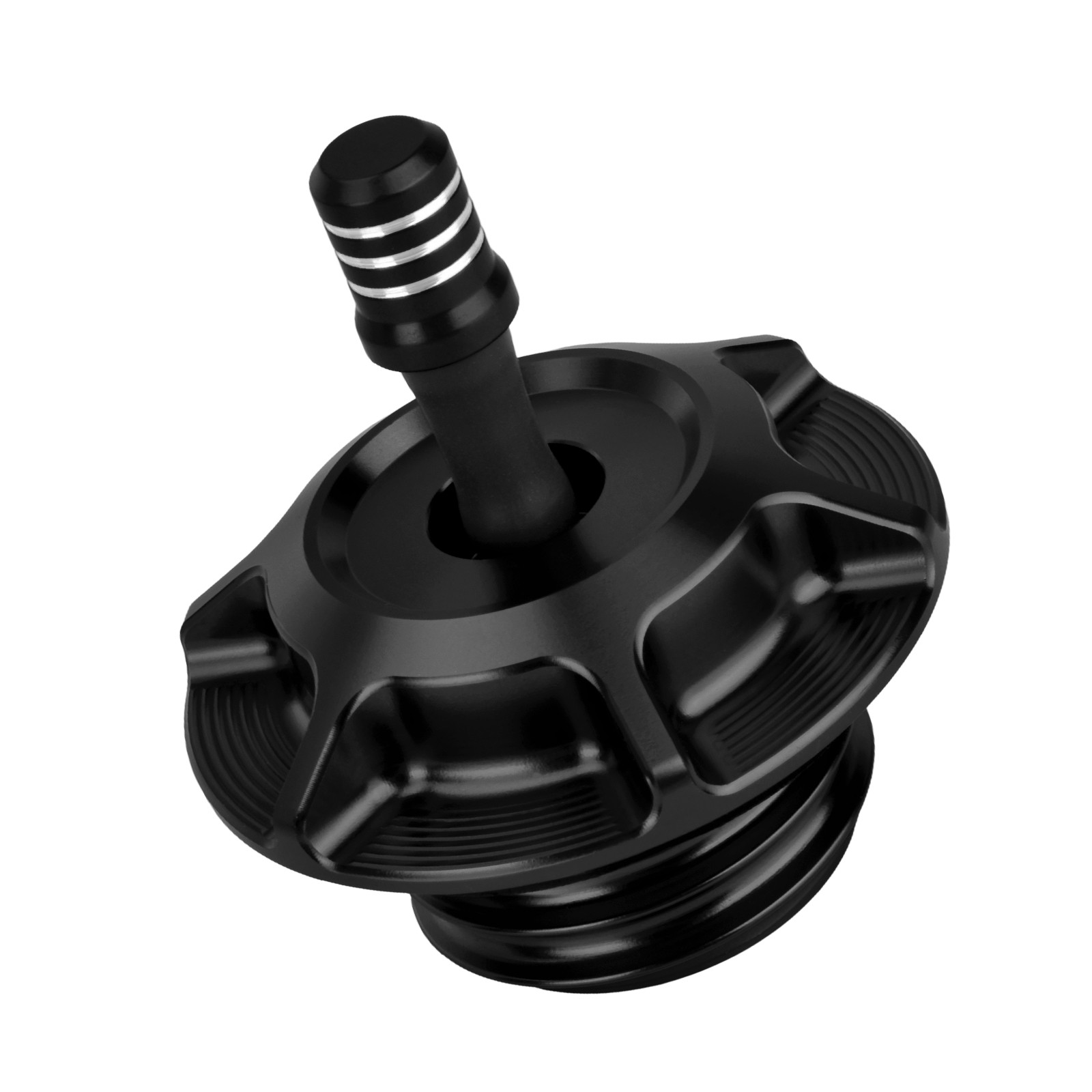 Black Vented Fuel Gas Tank Cap Vent Tube Universal For Harley Touring Softail