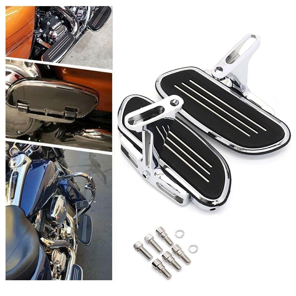 For Harley Road King FLHR 1994-2023 Chrome Passenger Footboard Rear Floorboards
