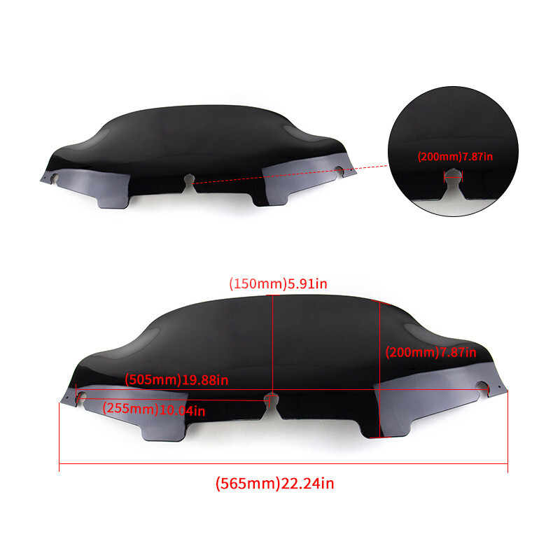 6″ Wave Windshield Windscreen For Harley Touring Electra Street Glide 1996-2013