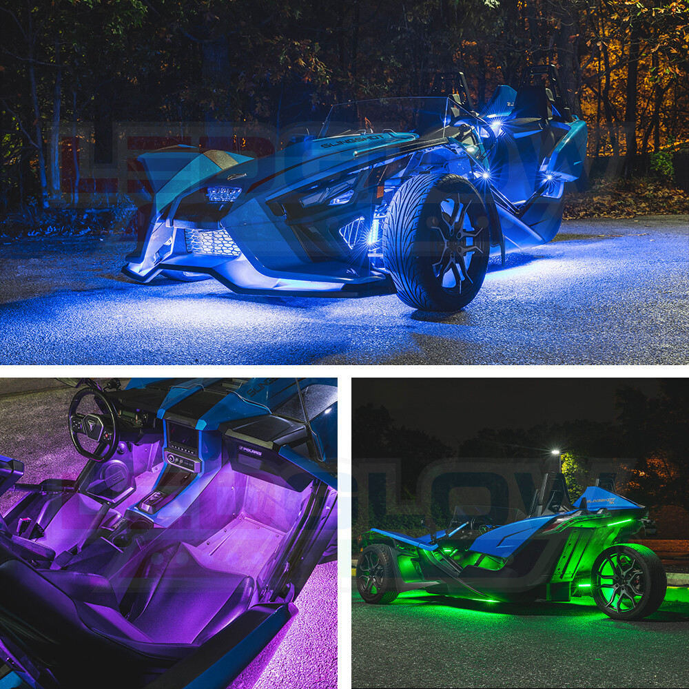 LEDGlow 32pc Bluetooth Advanced Million Color Lighting Kit for Polaris Slingshot