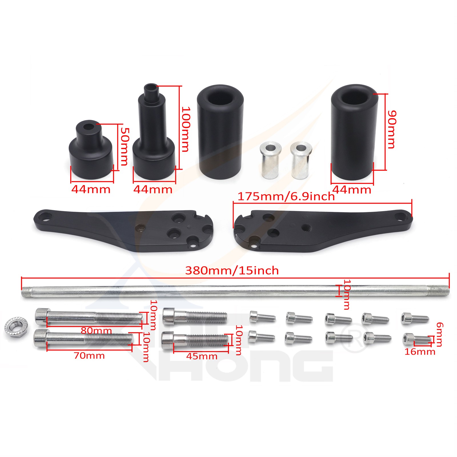 No Cut Frame Sliders Protector for Kawasaki NINJA ZX10R ZX-10R 2006 2007 Black