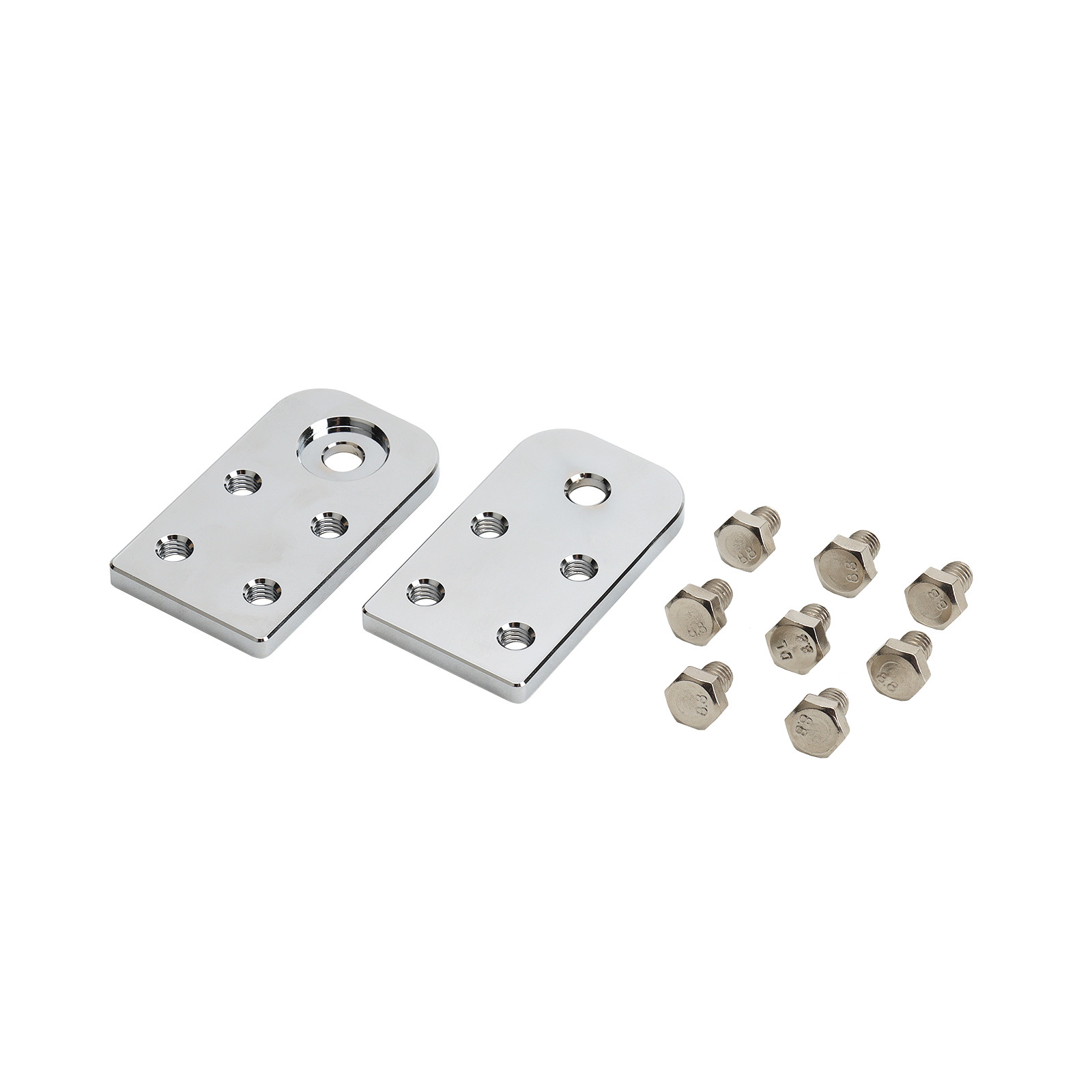 Pair of 4 Spot Flat Battery Terminal Car SAE Audio Top Post 4/0 AWG Lugs + Bolts