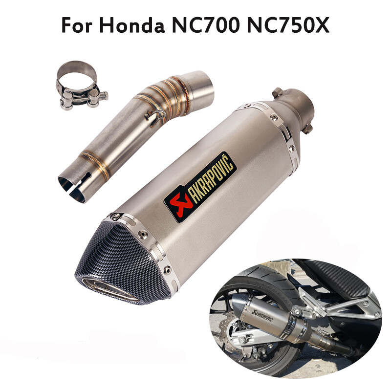 Slip on for Honda NC750X NC700X Exhaust Tips Muffler 370mm Mid Link Pipe System