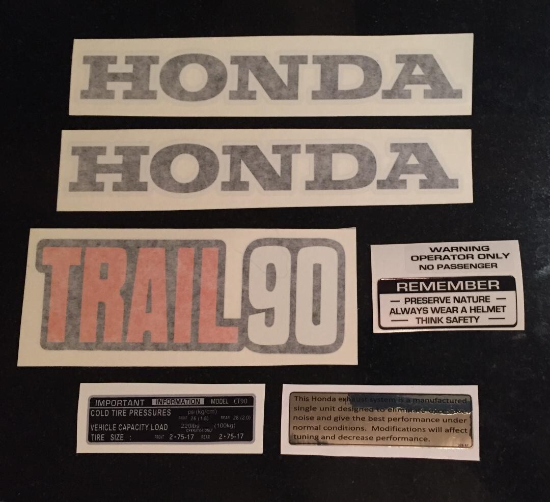 CT90 1975 K6 TRAIL 90 Decals, Graphics, Stickers Trail 90