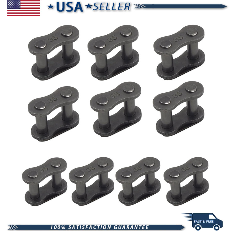 10pcs 35 Chain Master Links, Heavy-Duty Steel Alloy Roller Connectors Mini Bikes