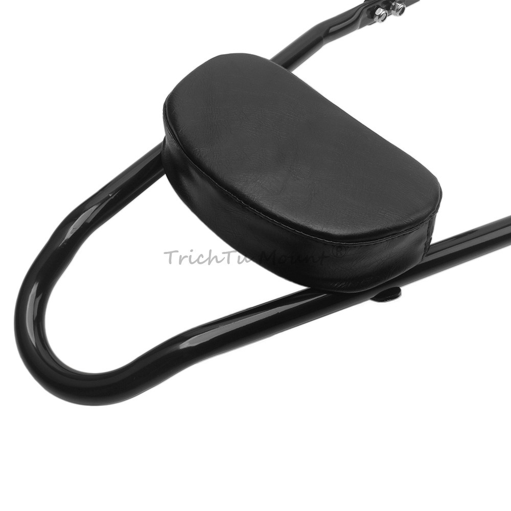 Black Motorcycle Sissy Bar Passenger Backrest Pad For Harley FXST FLSL FLHC FLDE