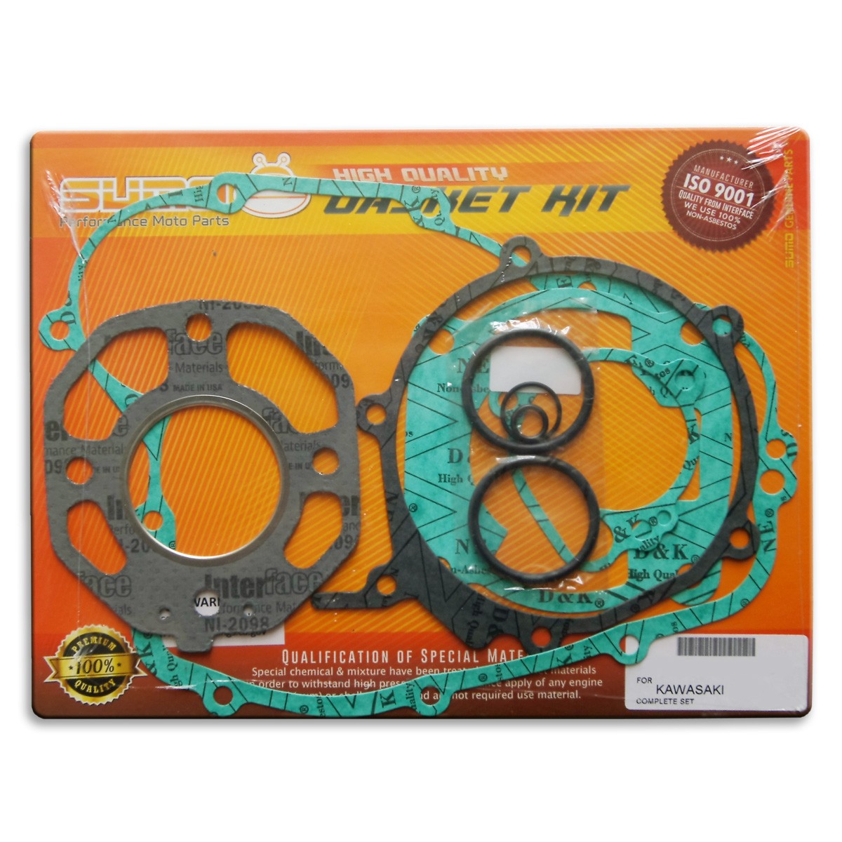 Complete Engine High Quality Gasket Kit Set for Kawasaki KX80 [1986-1987][9 Pcs]