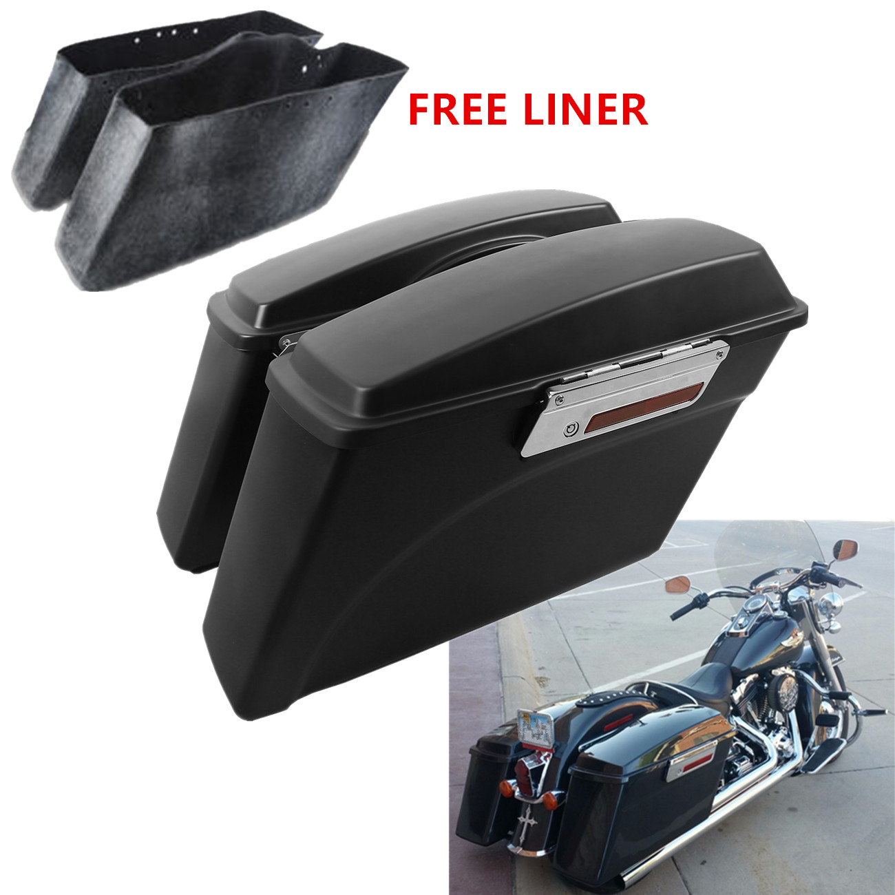 Matte Hard Saddle Bags Fit For Harley Touring Electra Road Glide King 1994-13