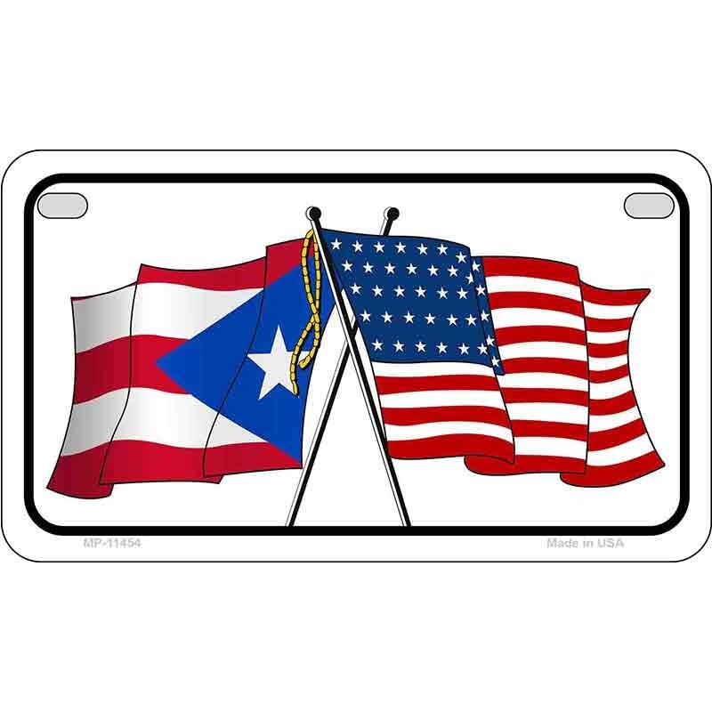 Puerto Rico USA Flag Novelty Metal Motorcycle Plate
