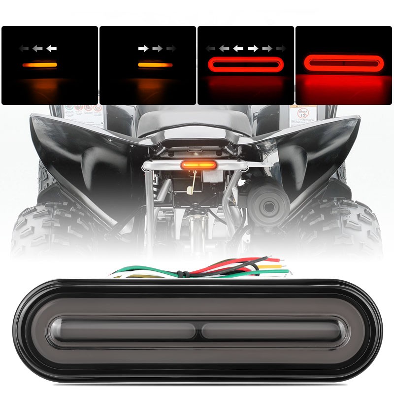 1X 4.8inch LED Motorcycle Tail Light Brake Stop Flowing Turn Signal Running ATV