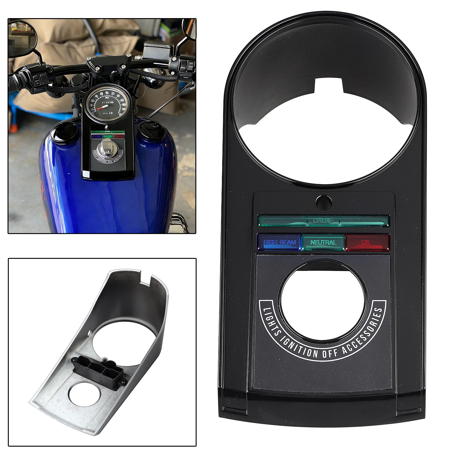 Black Dash Panel Dashboard Cover For Harley Electra Wide Glide FL FLH FLHF FXWG