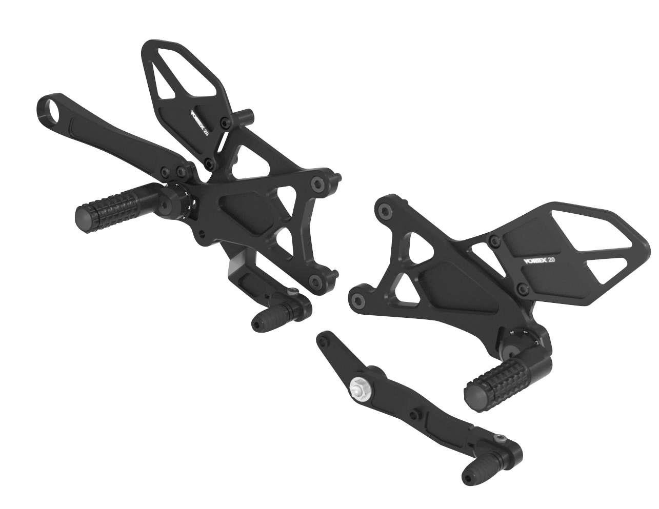 Vortex unisex adult Race Yamaha YZF R1 V3 2 0 Adjustable Rearset Black , Black