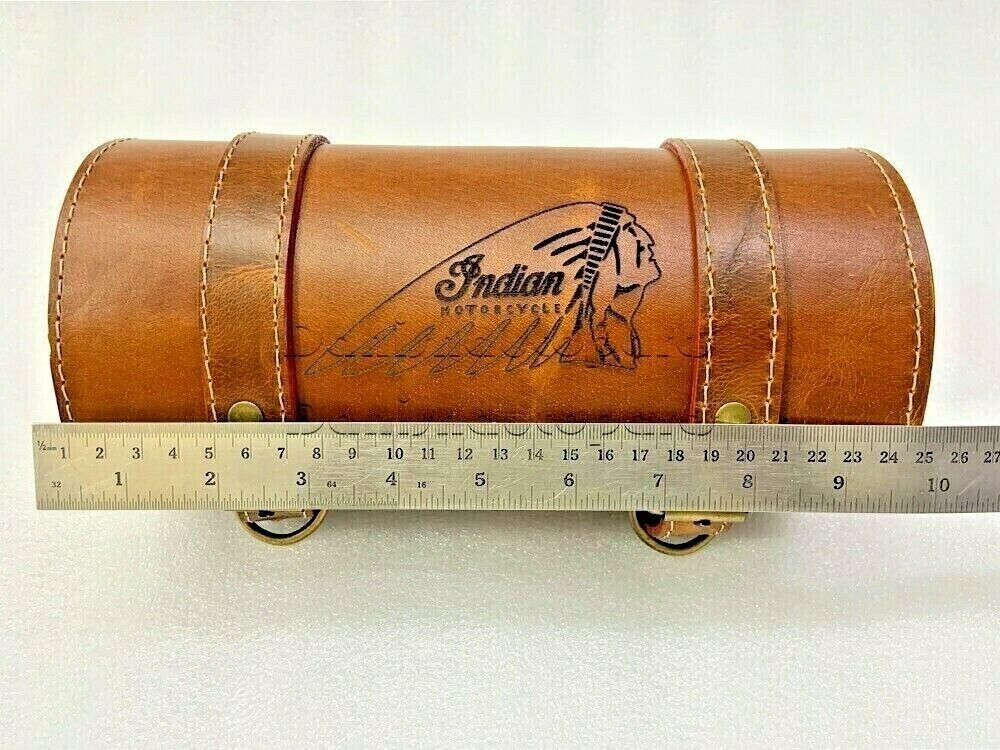 Indian Chief Engraved on Tool Bag For Indian Chief Motorcycles Tan Leather