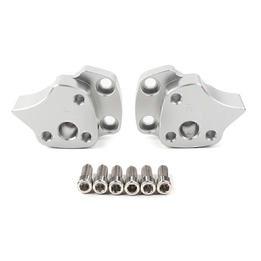 Aluminum Motorcycle Handlebar Riser Spacers Silver For Yamaha FJR1300 2001-2005