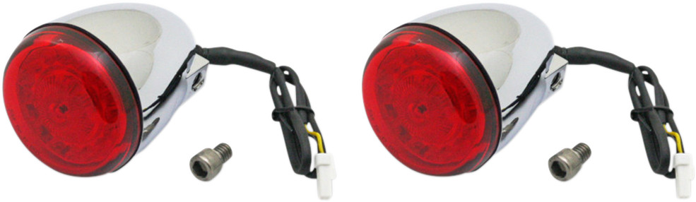 Custom Dynamics Chrome Red Lens Rear LED Turn Signal Kit 2014-2023 Indian Chief