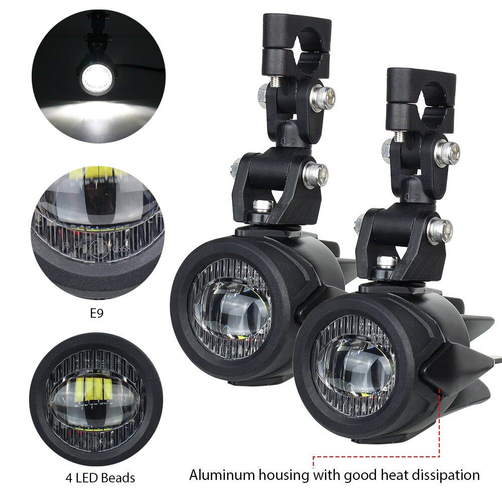 For R1200GS F800GS F650 K1600 Motorcycle 40W LED Auxiliary Fog Lights W/Relay