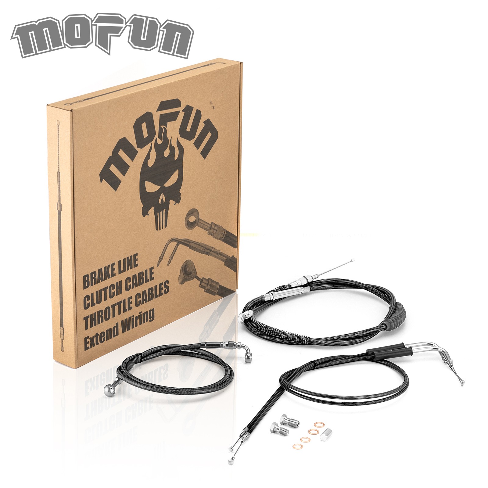 Stainless Steel Brake Clutch Throttle Cable Kit For Harley Sportster Xl Non-abs