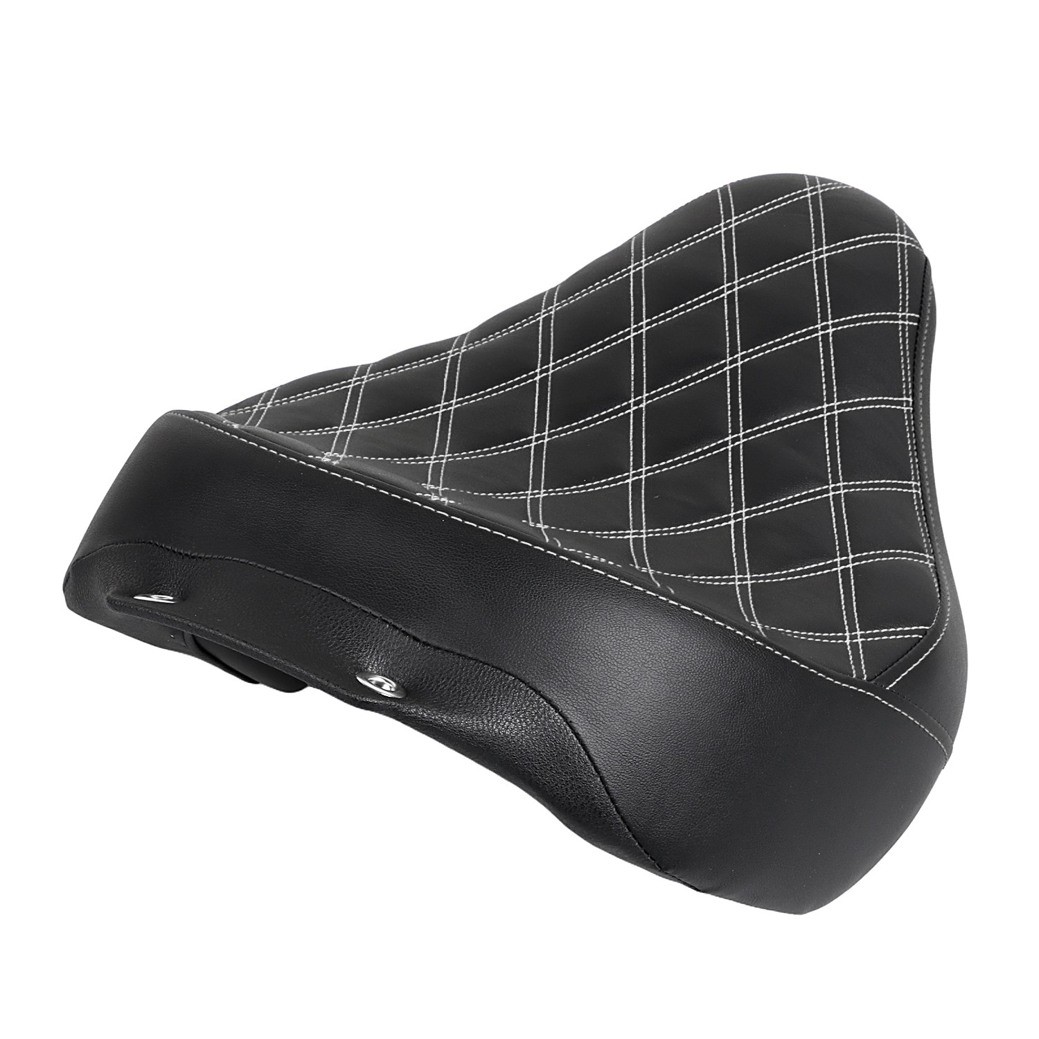 Black + White Stitching Driver Solo Seat Fit For Harley Fat Boy FLSTF EFI FLSTFI