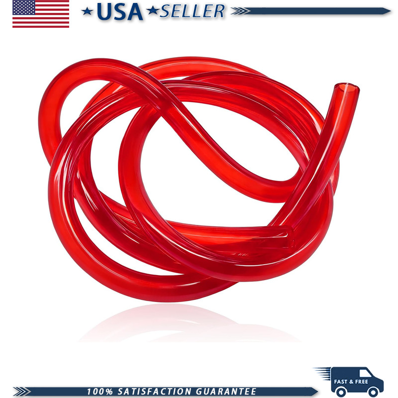 Colorful Fuel Line Hose Tube, 0.2 ID 3.28 Feet Flexible Rubber Vacuum Color: Red