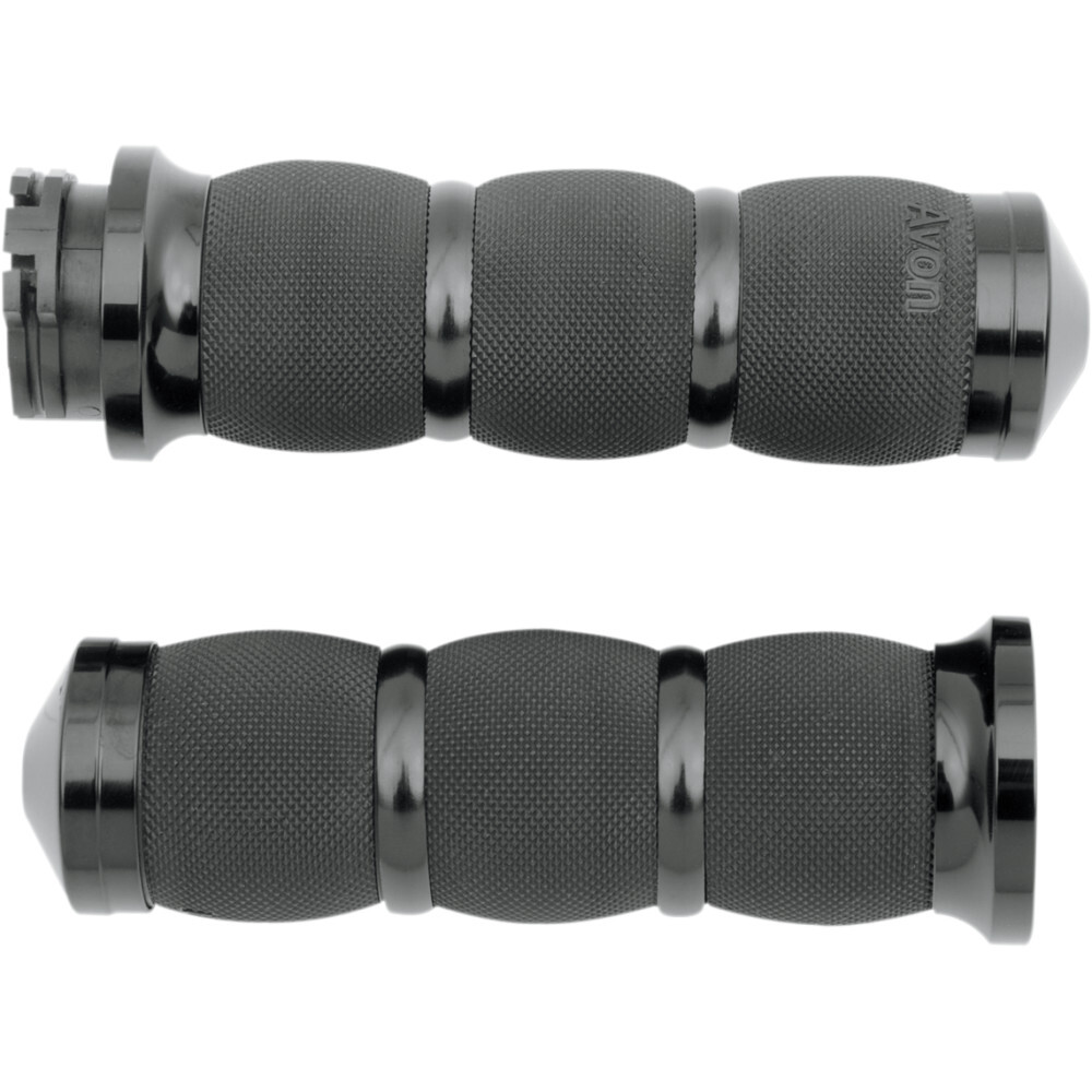 AVON Air Cushion Grips for H-D Motorcycles w/Cable Throttle (Anodized Black)
