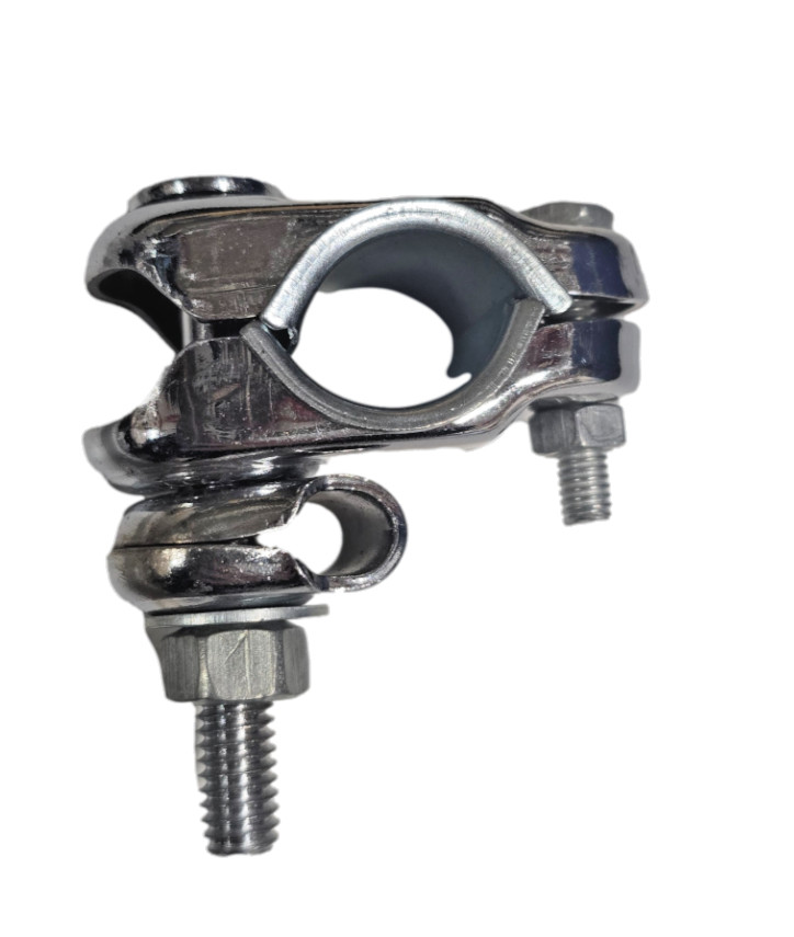 Chrome Crash Bar Clamp Bracket – Mirror & Accessory Mount – Vespa & Lambretta