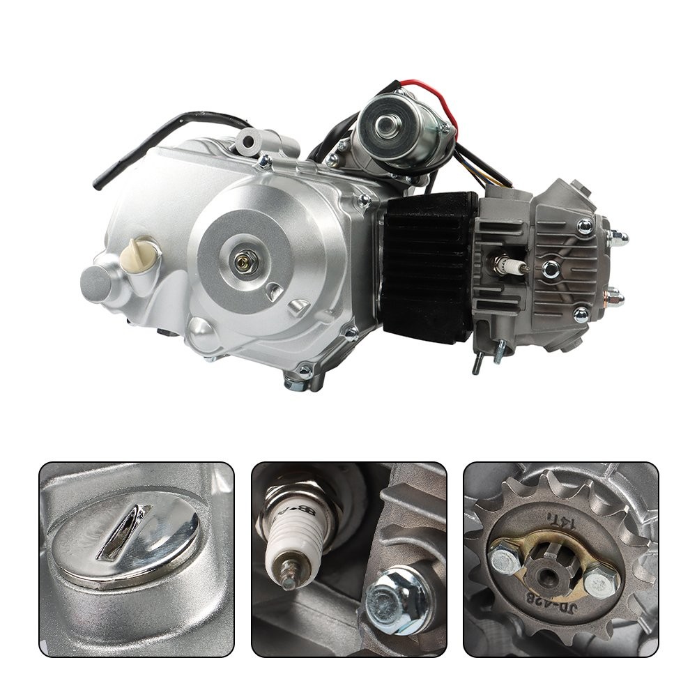 125cc 4 stroke ATV Engine Motor 3-Speed Semi Auto w/Reverse Electric Start