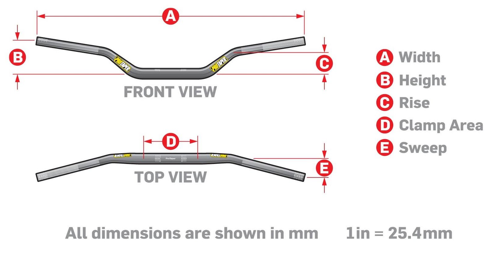 ProTaper 2150D SILVER SE Handlebar – CR Mid Bend – Silver Silver